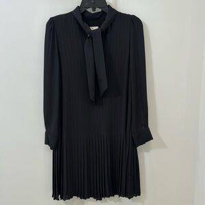 Kate spade black long sleeve dress pleated size 2